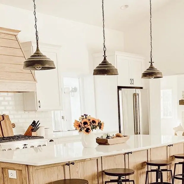 Pendant Lamp Distressed Charcoal Metal with Antiqued Finish Bell Shape