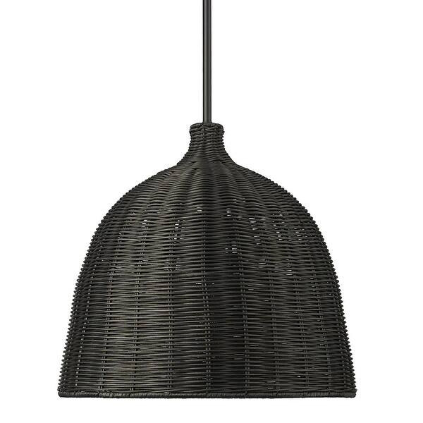 Pendant Light Antique Bronze Slatted Cage Drum Shade Fabric Inner