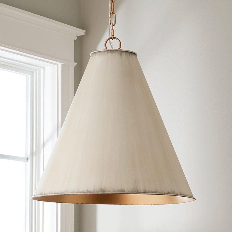 Pendant Light Antique White Cone Pendant Light Oversized Distressed Metal