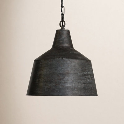 Pendant Light Bell Shade Exposed Bulb Oil Rubbed Bronze