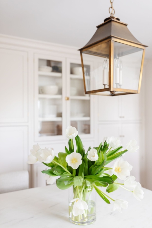 Pendant Light Brass Toned Tapered Frame Lantern Clear Glass Kitchen