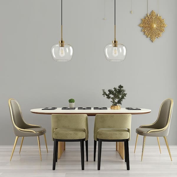 Pendant Light Bubble Glass Gold Mini Adjustable Downrod