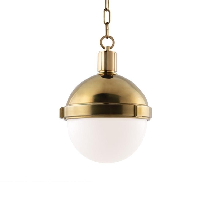 Pendant Light Clear Glass Bell Shade Exposed Bulb Transitional Style