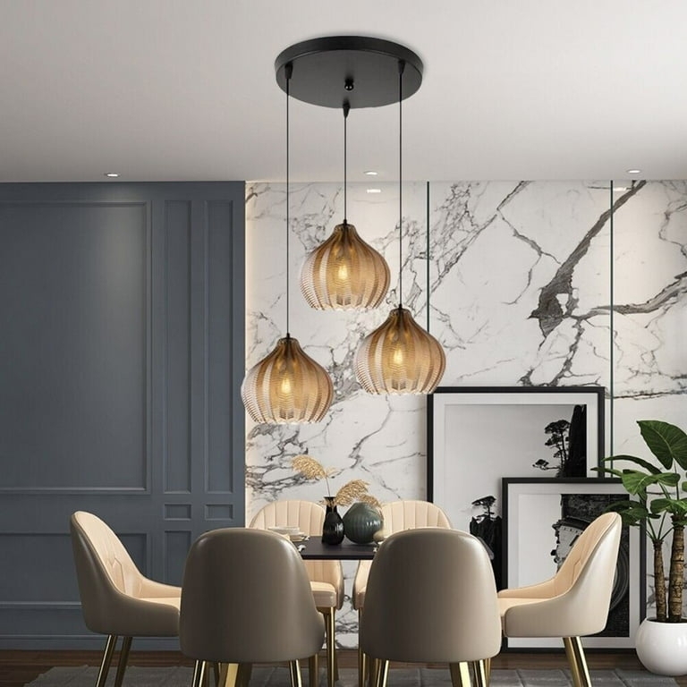 Pendant Light, Cluster Design, Bell Shades, Staggered Height, Industrial Cluster Pendant