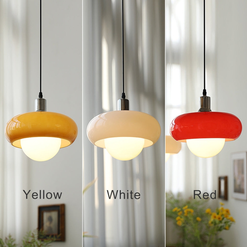 Pendant Light Cluster: Mid Century Mixed Tinted Glass Double Shades