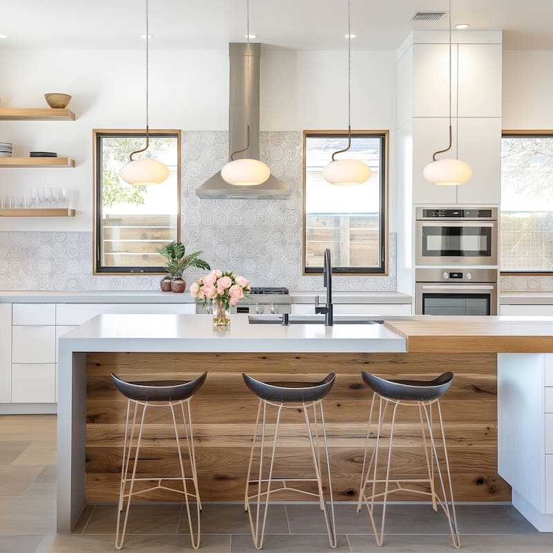 Pendant Light Contemporary Slender Gold Silhouette Milk Glass