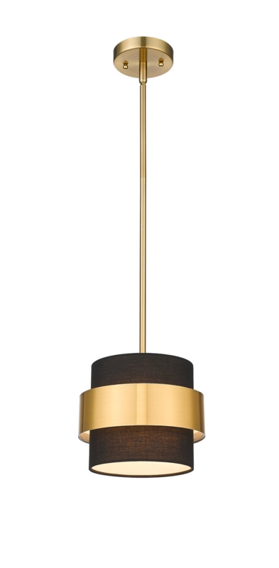Pendant Light Contrast Interior Bell Shade Matte Black Gold Modern