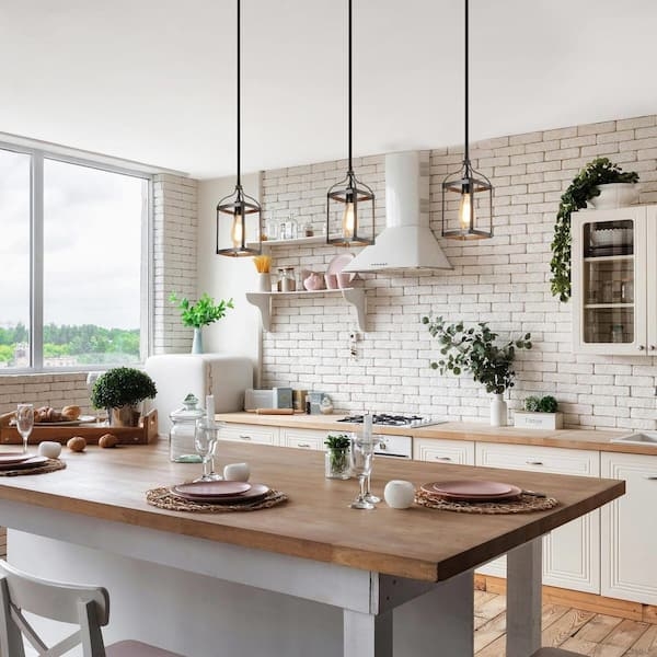 Pendant Light Diamond Cage Brass Accents Clear Glass Cylinder