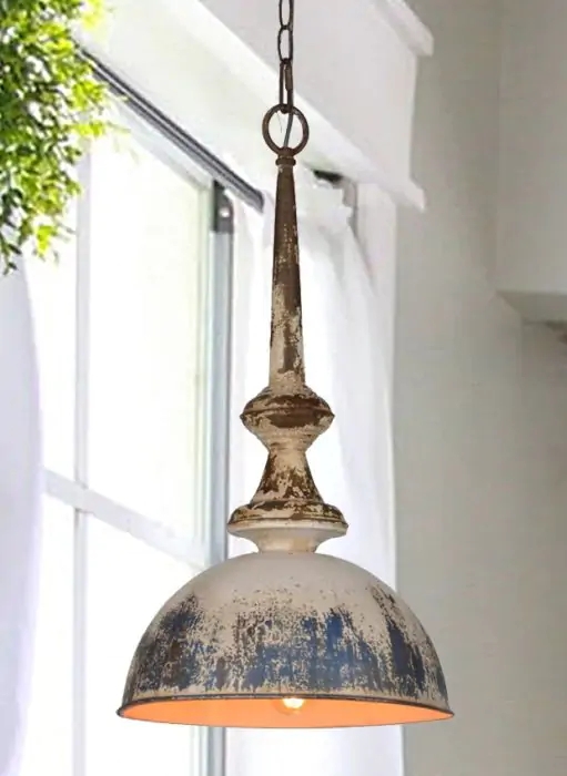 Pendant Light Distressed Metal Dome Pendant Light Charcoal Shallow Shade