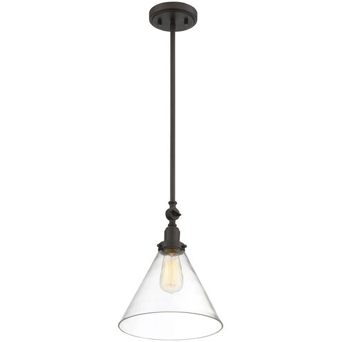 Pendant Light English Bronze Clear Glass Globe Industrial Fixture