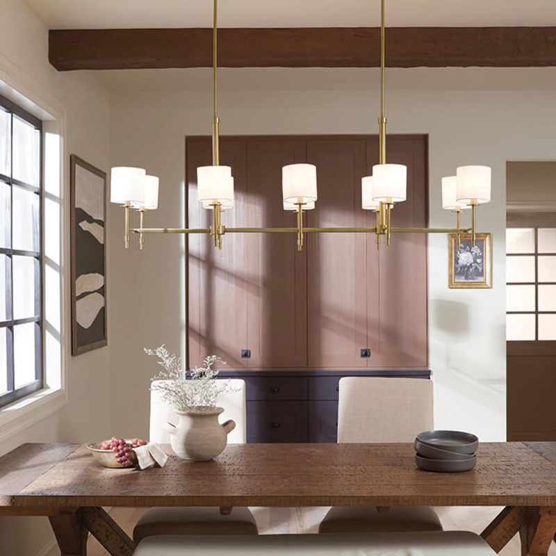 Pendant Light Five Light Linear Arrangement Matte Black Frosted Shades