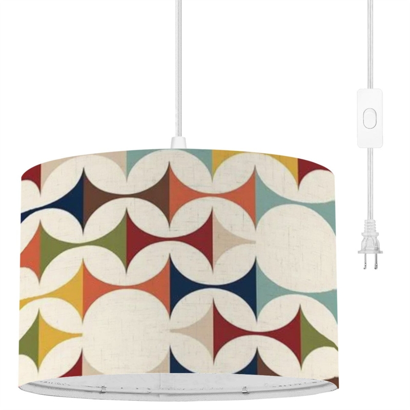 Pendant Light Flared White Shades Multi-Arm Tri-Tone Finish Brass