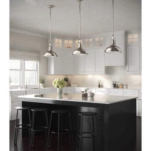 Pendant Light Fresnel Lens Brushed Metal Nautical Industrial Kitchen
