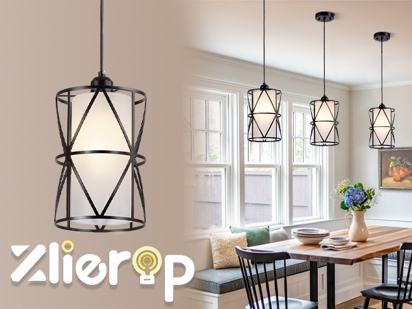 Pendant Light Frosted Glass Cylindrical Kitchen Trio Adjustable
