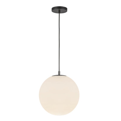 Pendant Light Geometric Cage Clear Glass Shade Matte Black