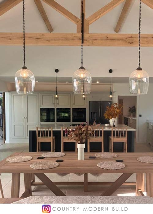 Pendant Light Glass Globes Staggered in Attic Bedroom