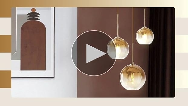 Pendant Light Gold Gradient Spherical Glass Glam Ceiling Fixture