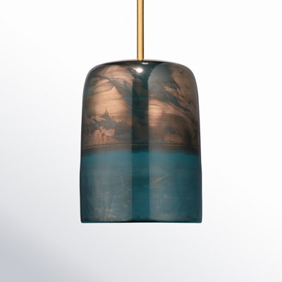 Pendant Light Hammered Glass Conical Silhouette Dark Canopy