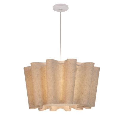 Pendant Light Hexagonal Cage Wood Toned Finish Exposed Filament Bulb