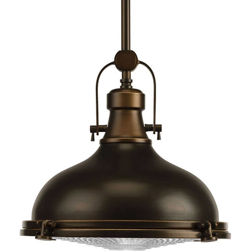 Pendant Light, Industrial Fresnel Lens Bowl, Dark Metal Finish