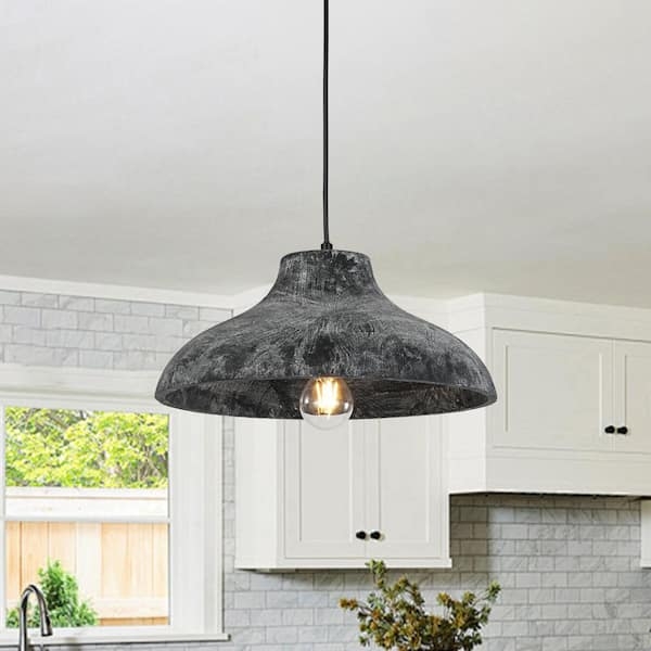 Pendant Light Industrial Gray Barn Light Distressed Metal Bowl Shade