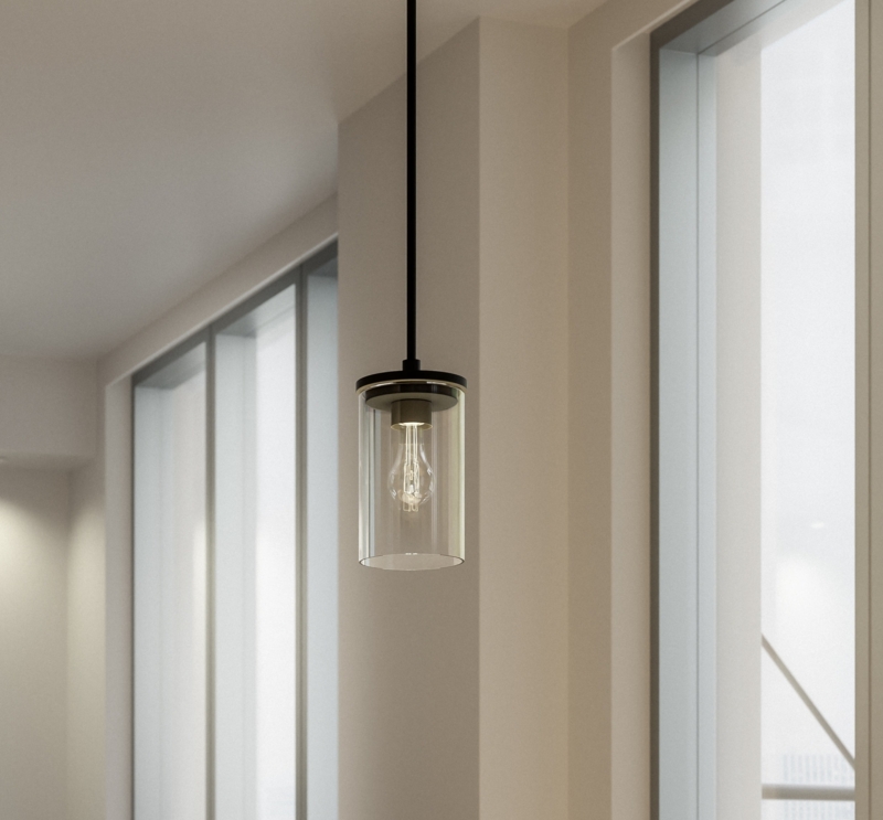 Pendant Light Industrial Matte Black Dome with Hammered Copper Interior