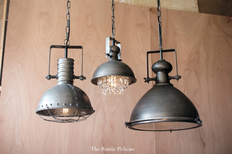 Pendant Light Industrial Metal Cage Antiqued Finish Edison Bulb