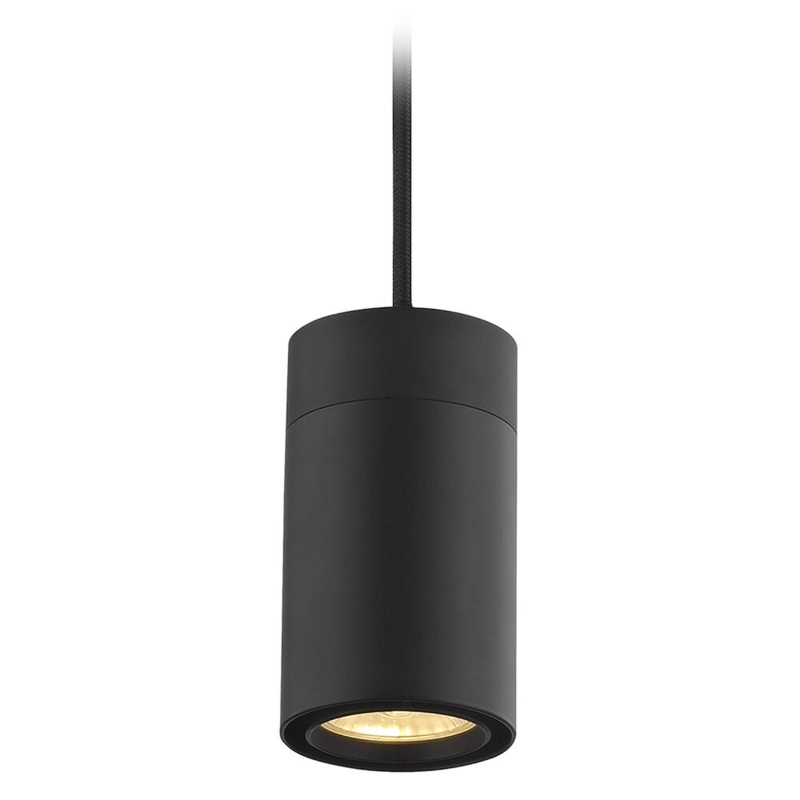 Pendant Light, Integrated LED Cylinder with Matte Black Finish