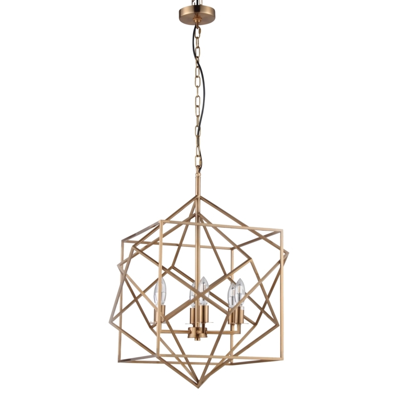 Pendant Light Intersecting Cubes Geometric Frame Sculptural Minimalist