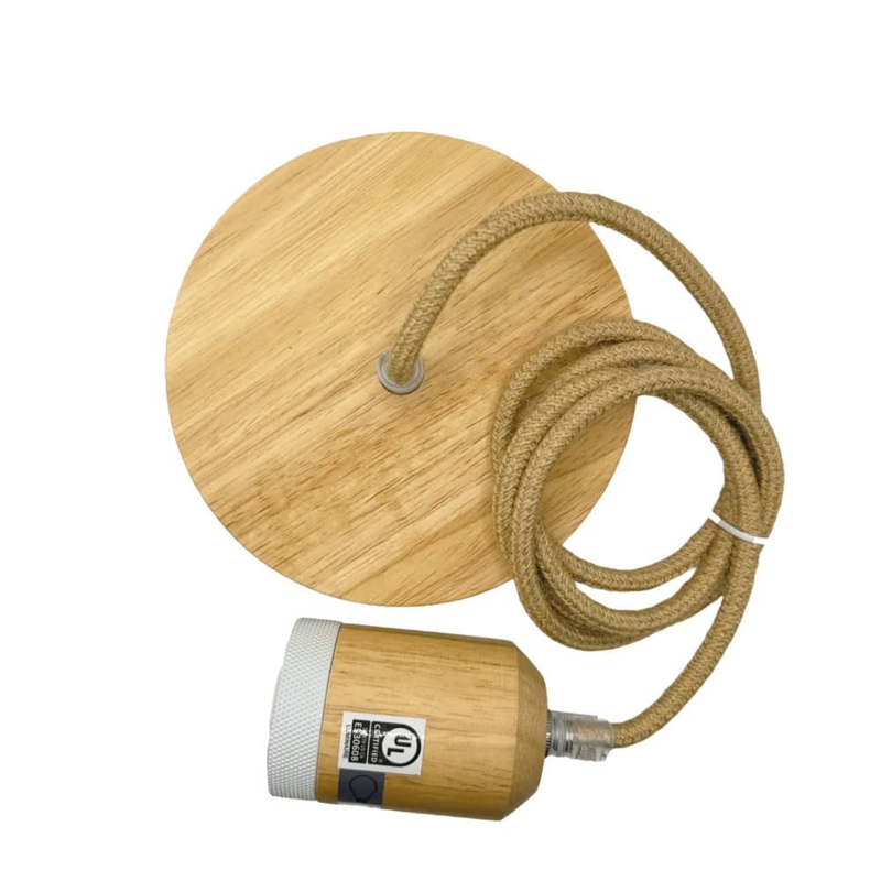 Pendant Light Kit Thick Woven Jute Like Cord Hardwired Organic Modern
