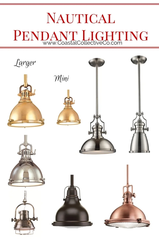 Pendant Light Large Silver Nautical Bell Shade Chain