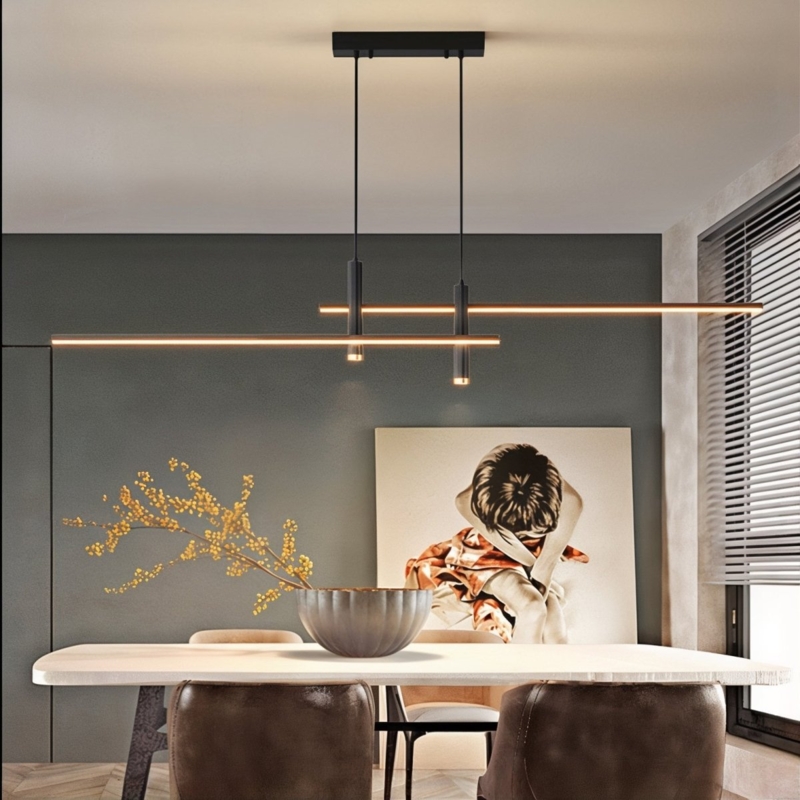 Pendant Light: Linear Oval Silhouette, Integrated LED, Contemporary Style