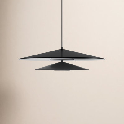 Pendant Light Linear Silhouette Two Light Matte Black Minimalist