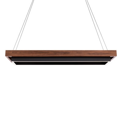 Pendant Light Linear Silhouette Walnut Trim Oversized