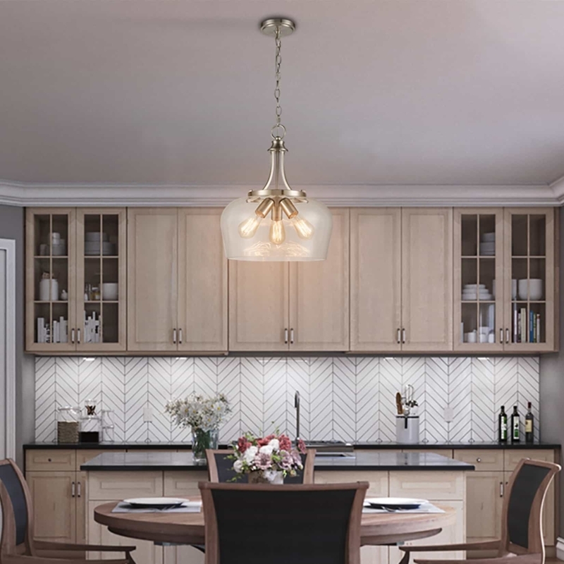 Pendant Light Linear Three-Light Matte Black Industrial Island