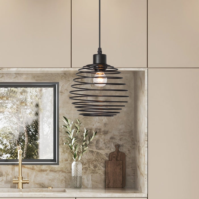 Pendant Light Matte Black Dome Gold Lined Interior Industrial Modern