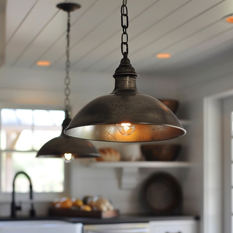 Pendant Light Matte Black Dome Shade Satin Finish Kitchen Island