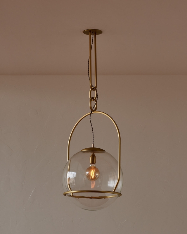 Pendant Light Matte Black Oversized Dome Shade with Warm Interior Glow