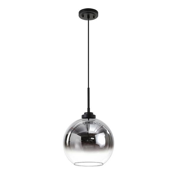 Pendant Light Matte Black Teardrop Seeded Glass Mini