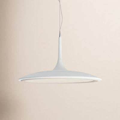 Pendant Light Matte White Finish Large Dome Shade Minimalist Dining