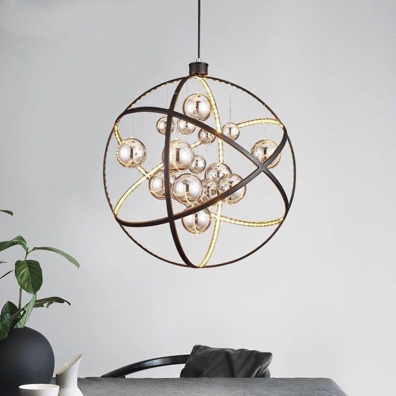 Pendant Light Mercury Glass Globe Internal Fairy Lights Glam