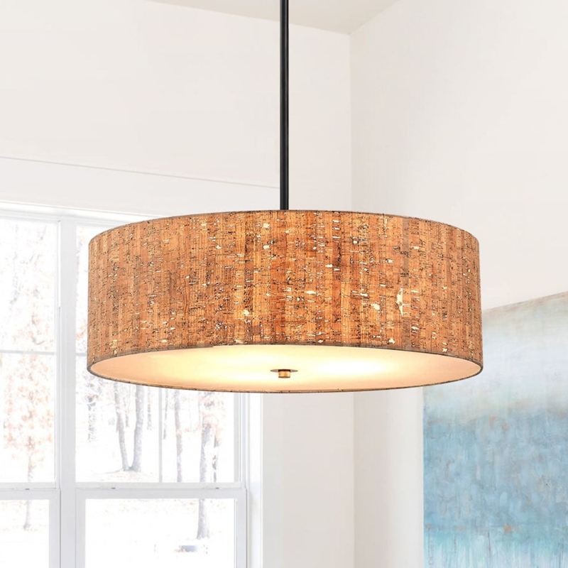Pendant Light: Mid-Century Glam Brushed Brass and Clear Acrylic Rods