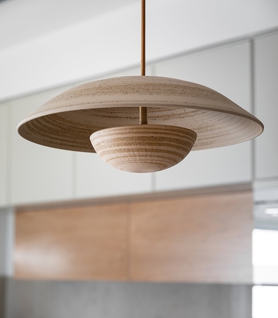 Pendant Light: Mid Century Tiered Disk Shade, Eclipse Style