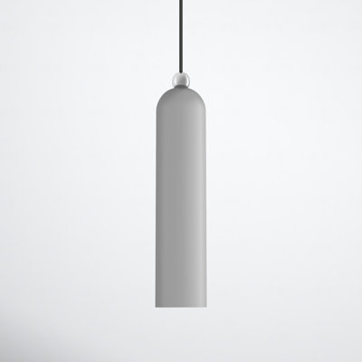 Pendant Light Mini Flared Metal Shade in Cool Grey Matte Finish
