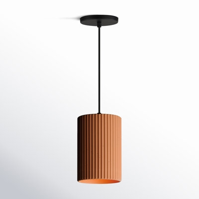 Pendant Light Mini Polished Chrome with Seeded Glass Cylinder
