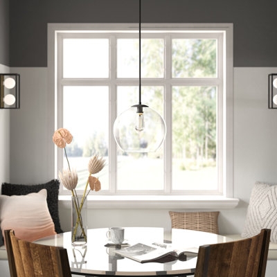 Pendant Light Minimalist Black and Wood Bell Shade Scandinavian Style