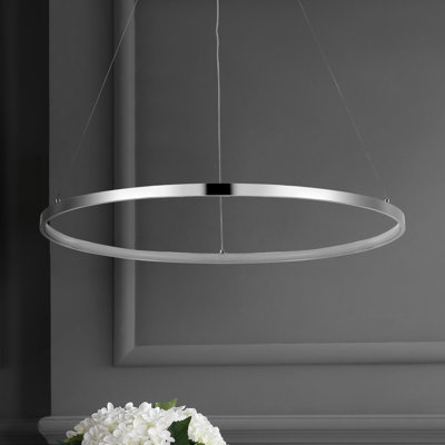 Pendant Light: Minimalist Vertical LED Rod in Polished Chrome