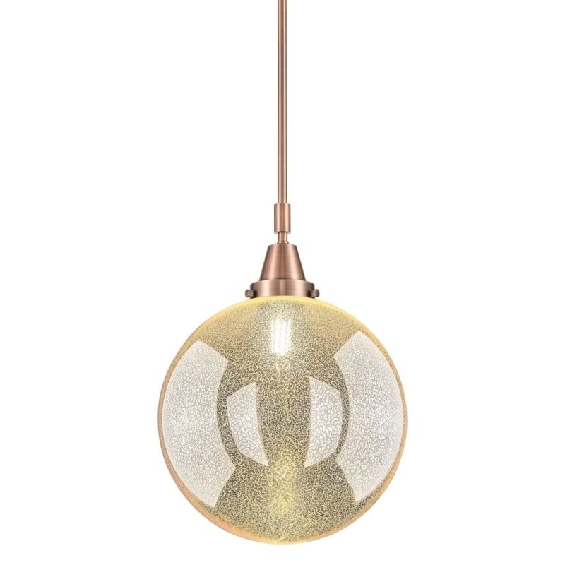 Pendant Light Mixed Metal Clear Glass Globe Vintage Edison Bulb