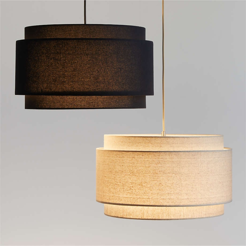 Pendant Light: Modern Double Drum with Nested Shades