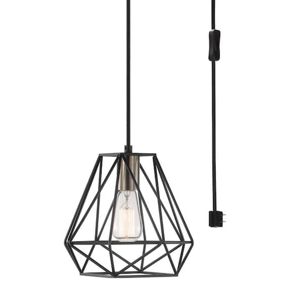 Pendant Light: Modern Industrial Clear Glass Globe, Dark Bronze Finish